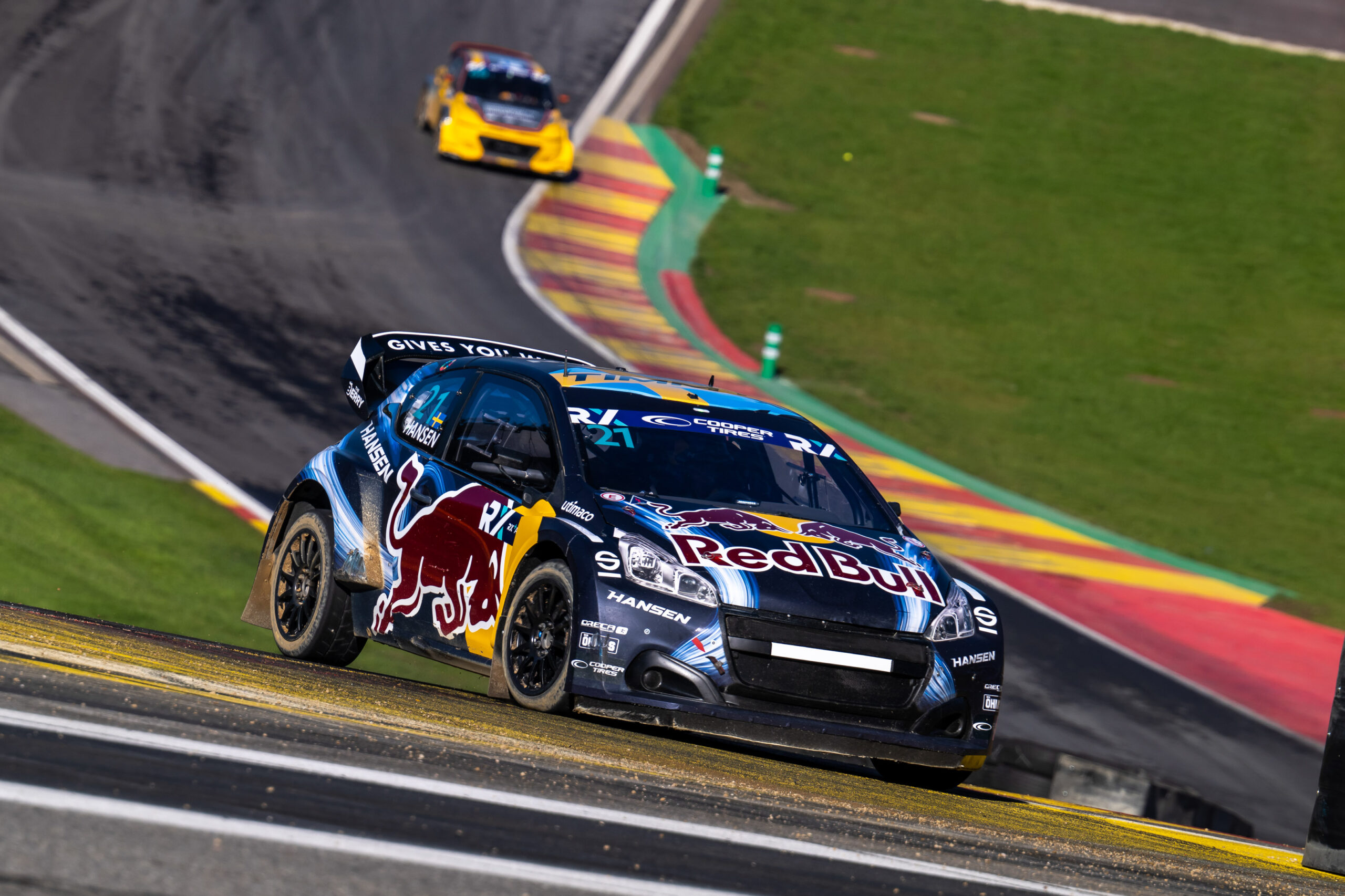 Timmy Hansen on the pace in Spa